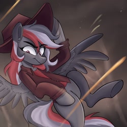 Size: 1920x1920 | Tagged: safe, artist:tasiashoe, oc, oc only, pegasus, pony, fallout equestria, clothes, hat, solo