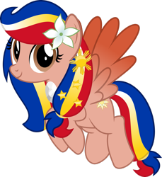 Size: 2345x2557 | Tagged: safe, artist:jhayarr23, oc, oc only, oc:pearl shine, pegasus, pony, flying, high res, looking at you, nation ponies, philippines, ponified, simple background, solo, transparent background