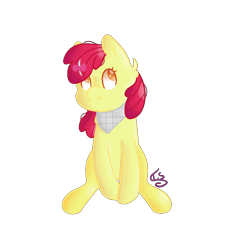 Size: 764x784 | Tagged: safe, artist:iris-swirl, apple bloom, earth pony, pony, g4, female, filly, neckerchief, simple background, solo, teenage apple bloom, transparent background