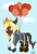 Size: 1414x2065 | Tagged: safe, artist:samsailz, oc, oc only, original species, shark, shark pony, balloon, commission, crown, fly away, jewelry, lineless, no iris, regalia, solo, ych result