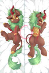 Size: 3333x5000 | Tagged: safe, artist:nekowyn, cinder glow, summer flare, kirin, g4, body pillow, body pillow design, butt, female, mare, plot, solo, ych example, your character here