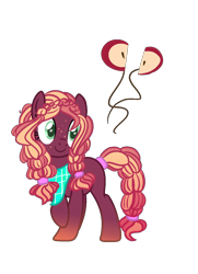 Size: 986x1364 | Tagged: safe, artist:just-silvushka, oc, oc only, earth pony, pony, base used, braid, earth pony oc, eyelashes, female, looking back, mare, offspring, parent:big macintosh, parent:pinkie pie, parents:pinkiemac, simple background, smiling, solo, transparent background