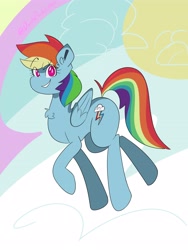 Size: 3024x4032 | Tagged: safe, artist:darkdoubloon, rainbow dash, pegasus, pony, g4, chest fluff, ear fluff, eyebrows, eyebrows visible through hair, female, looking at you, mare, smiling, smiling at you, solo