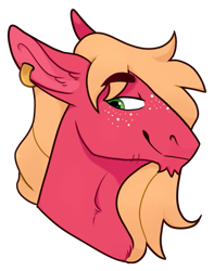 Size: 453x576 | Tagged: safe, artist:malphym, big macintosh, earth pony, pony, g4, alternate hairstyle, bust, ear piercing, earring, freckles, jewelry, male, piercing, simple background, solo, stallion, transparent background