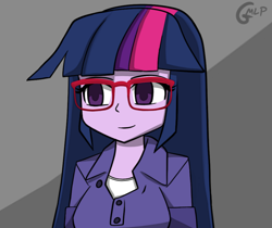 Size: 1022x858 | Tagged: safe, artist:genericmlp, twilight sparkle, equestria girls, g4, clothes, glasses, solo