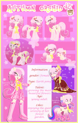 Size: 1953x3071 | Tagged: safe, artist:xwhitedreamsx, oc, oc only, oc:autumn orchid, earth pony, equestria girls, g4, clothes, dress, equestria girls-ified, female, filly, gala dress, kimono (clothing), rainbow power, rainbow power-ified, reference sheet, solo, young