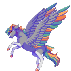 Size: 2500x2500 | Tagged: safe, artist:uunicornicc, oc, oc only, pegasus, pony, colored wings, high res, male, multicolored wings, simple background, solo, stallion, white background, wings