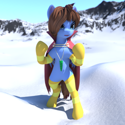 Size: 1000x1000 | Tagged: safe, artist:snecy, oc, oc only, oc:bizarre song, earth pony, pony, 3d, bipedal, clothes, male, socks, solo