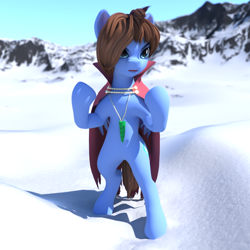 Size: 1000x1000 | Tagged: safe, alternate version, artist:snecy, oc, oc only, oc:bizarre song, earth pony, pony, 3d, bipedal, male, solo