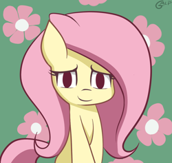 Size: 950x900 | Tagged: safe, artist:genericmlp, fluttershy, pegasus, pony, g4, female, looking at you, mare, no iris, smiling, solo
