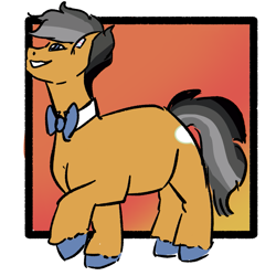 Size: 1063x1063 | Tagged: safe, artist:polyquestria, quibble pants, earth pony, pony, g4, looking up, male, smiling, solo