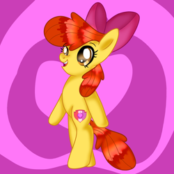 Size: 1024x1024 | Tagged: safe, artist:doraeartdreams-aspy, apple bloom, earth pony, pony, g4, bipedal, female, filly, solo
