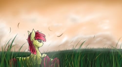 Size: 1218x677 | Tagged: safe, artist:tincantim, apple bloom, earth pony, pony, g4, female, filly, solo