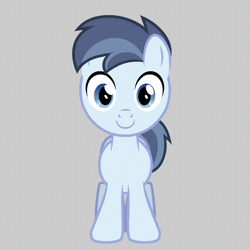 Size: 650x650 | Tagged: safe, artist:hydrusbeta, edit, shady daze, earth pony, pony, g4, colt, dithering, gray background, looking at you, male, simple background, solo