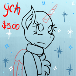 Size: 400x400 | Tagged: safe, artist:mintymelody, pony, chest fluff, clothes, commission, icon, scarf, smiling, solo, ych example, your character here