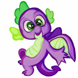 Size: 1600x1600 | Tagged: safe, artist:ponywizards, spike, dragon, g4, simple background, solo, white background, winged spike, wings
