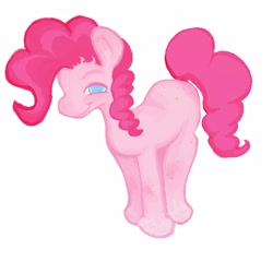 Size: 1600x1600 | Tagged: safe, artist:ponywizards, pinkie pie, earth pony, pony, g4, colored pupils, missing cutie mark, simple background, smiling, solo, white background