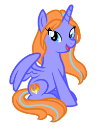 Size: 510x668 | Tagged: safe, artist:wavebreeze234, oc, oc only, oc:alyssa, alicorn, pony, alicorn oc, female, horn, mare, simple background, smiling, solo, transparent background, wings