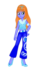 Size: 408x751 | Tagged: safe, artist:wavebreeze234, oc, oc only, oc:alyssa, equestria girls, g4, clothes, eyelashes, female, hand on hip, high heels, pants, shoes, simple background, smiling, transparent background
