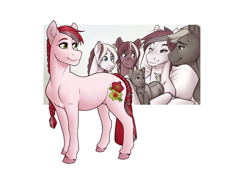 Size: 2000x1426 | Tagged: safe, artist:royvdhel-art, oc, oc only, earth pony, pony, baby, baby pony, earth pony oc, group, looking back, smiling