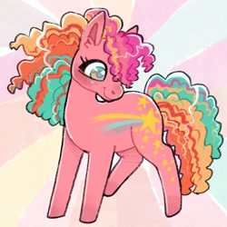 Size: 944x944 | Tagged: safe, artist:spookberry, stripes (g1), earth pony, pony, g1, rainbow curl pony, solo
