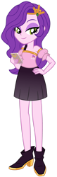 Size: 1024x3161 | Tagged: safe, artist:emeraldblast63, pipp petals, equestria girls, g4, g5, my little pony: a new generation, bare shoulders, clothes, equestria girls-ified, eyeshadow, female, g5 to equestria girls, g5 to g4, generation leap, hand on hip, lidded eyes, makeup, phone, simple background, skirt, smiling, solo, transparent background