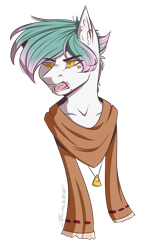 Size: 1884x2904 | Tagged: safe, artist:lunciakkk, oc, oc only, oc:cynamonek, semi-anthro, clothes, commission, ear fluff, scarf, simple background, solo, transparent background