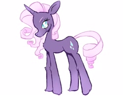 Size: 2048x1600 | Tagged: safe, artist:ponywizards, part of a set, rarity, pony, unicorn, g4, redesign, simple background, solo, white background, white pupils