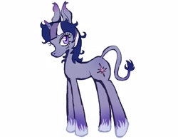 Size: 2048x1600 | Tagged: safe, artist:ponywizards, part of a set, twilight sparkle, pony, unicorn, g4, colored hooves, leonine tail, messy mane, redesign, simple background, solo, tail, unicorn twilight, white background