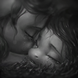Size: 960x960 | Tagged: safe, artist:assasinmonkey, pony, g5, black and white, crying, eyes closed, grayscale, monochrome, water