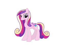Size: 1024x768 | Tagged: safe, artist:chanyhuman, princess cadance, pegasus, pony, g4, concave belly, derp, deviantart, female, folded wings, full body, looking at you, mare, multicolored mane, multicolored tail, pegasus cadance, purple eyes, simple background, slender, smiling, solo, standing, tail, thin, transparent background, vector, wings