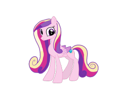 Size: 1024x768 | Tagged: safe, artist:chanyhuman, princess cadance, pegasus, pony, g4, concave belly, derp, female, folded wings, full body, looking at you, mare, multicolored mane, multicolored tail, pegasus cadance, purple eyes, simple background, slender, smiling, solo, standing, tail, thin, transparent background, vector, wings