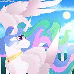 Size: 1600x1600 | Tagged: safe, artist:acry-artwork, princess celestia, alicorn, pony, g4, solo