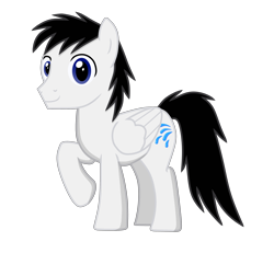 Size: 3780x3490 | Tagged: safe, artist:shane-park, oc, oc only, oc:shane park, pegasus, pony, 2022 community collab, derpibooru community collaboration, blue eyes, folded wings, high res, looking at you, male, simple background, smiling, solo, stallion, transparent background, wings