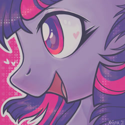Size: 1280x1280 | Tagged: safe, artist:krista-21, twilight sparkle, ambiguous race, pony, g4, avatar, female, icon, looking away, mare, open mouth, open smile, outline, profile picture, smiling, solo, twilight sparkle (alicorn)