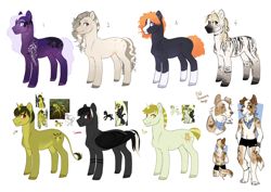 Size: 2912x2059 | Tagged: safe, artist:royvdhel-art, oc, oc only, dog, earth pony, pegasus, pony, unicorn, zebra, anthro, digitigrade anthro, anthro with ponies, colored hooves, constellation, earth pony oc, high res, horn, pegasus oc, simple background, smiling, tattoo, unicorn oc, white background, zebra oc