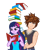 Size: 570x601 | Tagged: safe, artist:wavebreeze234, twilight sparkle, equestria girls, g4, book, clothes, crossover, eyelashes, female, grin, kingdom hearts, male, reading, simple background, smiling, sora, straight, transparent background