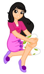 Size: 530x890 | Tagged: safe, artist:wavebreeze234, oc, oc only, oc:rose werly, human, clothes, female, grin, humanized, shoes, simple background, sitting, skirt, smiling, solo, transparent background