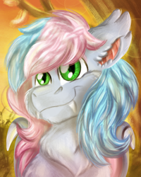 Size: 2000x2500 | Tagged: safe, artist:euspuche, oc, oc only, bat, bat pony, bust, female, fluffy, high res, looking at you, portrait, smiling