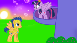 Size: 1280x720 | Tagged: safe, artist:mlplary6, flash sentry, twilight sparkle, alicorn, pegasus, pony, g4, balcony, boyfriend and girlfriend, female, male, ship:flashlight, shipping, straight, twilight sparkle (alicorn)