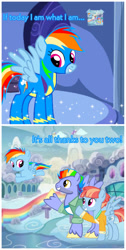 Size: 1280x2541 | Tagged: safe, artist:mlplary6, bow hothoof, rainbow dash, windy whistles, pegasus, pony, g4, clothes, comic, female, filly, filly rainbow dash, male, uniform, wholesome, wonderbolts uniform, younger