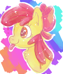 Size: 1024x1205 | Tagged: safe, artist:xbubblegumcherryx, apple bloom, earth pony, pony, g4, adorabloom, bust, cute, female, filly, heart eyes, portrait, simple background, solo, tongue out, transparent background, wingding eyes