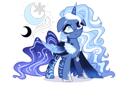 Size: 1700x1200 | Tagged: safe, artist:gihhbloonde, oc, oc only, alicorn, pony, female, magical lesbian spawn, mare, offspring, parent:oc:snowdrop, parent:princess luna, simple background, solo, transparent background
