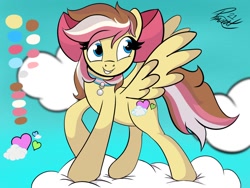 Size: 1080x810 | Tagged: safe, artist:bunnyboi0108, oc, oc:nea, pegasus, pony, cloud, cute, on a cloud, reference sheet, standing on a cloud