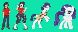 Size: 1830x748 | Tagged: safe, artist:sin-r, rarity, oc, human, pony, unicorn, g4, female, human to pony, male to female, mare, rule 63, transformation, transformation sequence