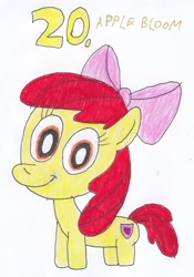 Size: 797x1139 | Tagged: safe, artist:sithvampiremaster27, apple bloom, earth pony, pony, g4, female, filly, solo, traditional art