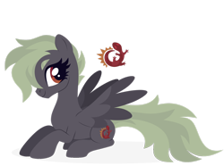Size: 1920x1431 | Tagged: safe, artist:kabuvee, oc, oc only, oc:lizard, pegasus, pony, female, lying down, mare, prone, simple background, solo, transparent background