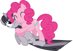 Size: 4000x2824 | Tagged: safe, artist:midnight--blitz, artist:wardex101, edit, pinkie pie, twilight sparkle, alicorn, earth pony, pony, g4, princess twilight sparkle (episode), ^^, crying, cute, discorded, discorded twilight, duo, duo female, eyes closed, female, folded wings, high res, horn, hug, mare, one eye closed, pink mane, pink tail, simple background, sitting, smiling, tail, transparent background, twilight sparkle (alicorn), twilight tragedy, vector, wings