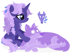 Size: 1920x1402 | Tagged: safe, artist:kabuvee, oc, oc only, pony, unicorn, wolf, female, mare, simple background, solo, transparent background