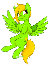 Size: 1280x1695 | Tagged: safe, artist:bluestarcane, oc, oc only, oc:lemon green, pegasus, pony, 2022 community collab, derpibooru community collaboration, female, food, lemon, mane, mare, simple background, solo, transparent background